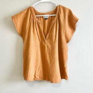 Universal Thread V-Neck Cap Sleeve Cotton Gauze Blouse